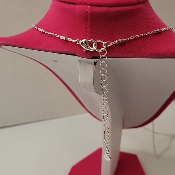 Lauren Conrad Retro Modest Elegant Metallic Silver Chain Tassel 24" Necklace - Picture 4 of 5